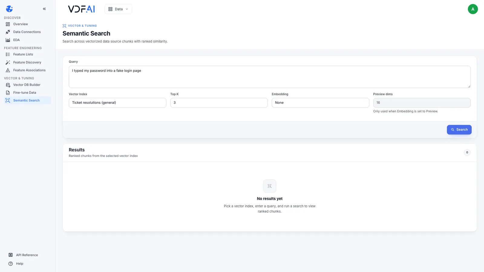 No results after rebuilding the index without access