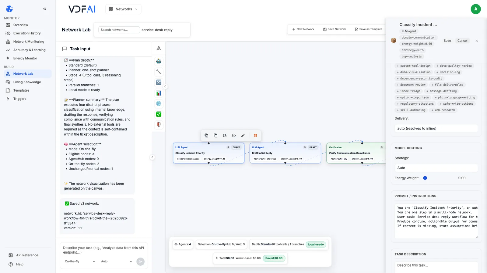 The model routing settings for a workflow step