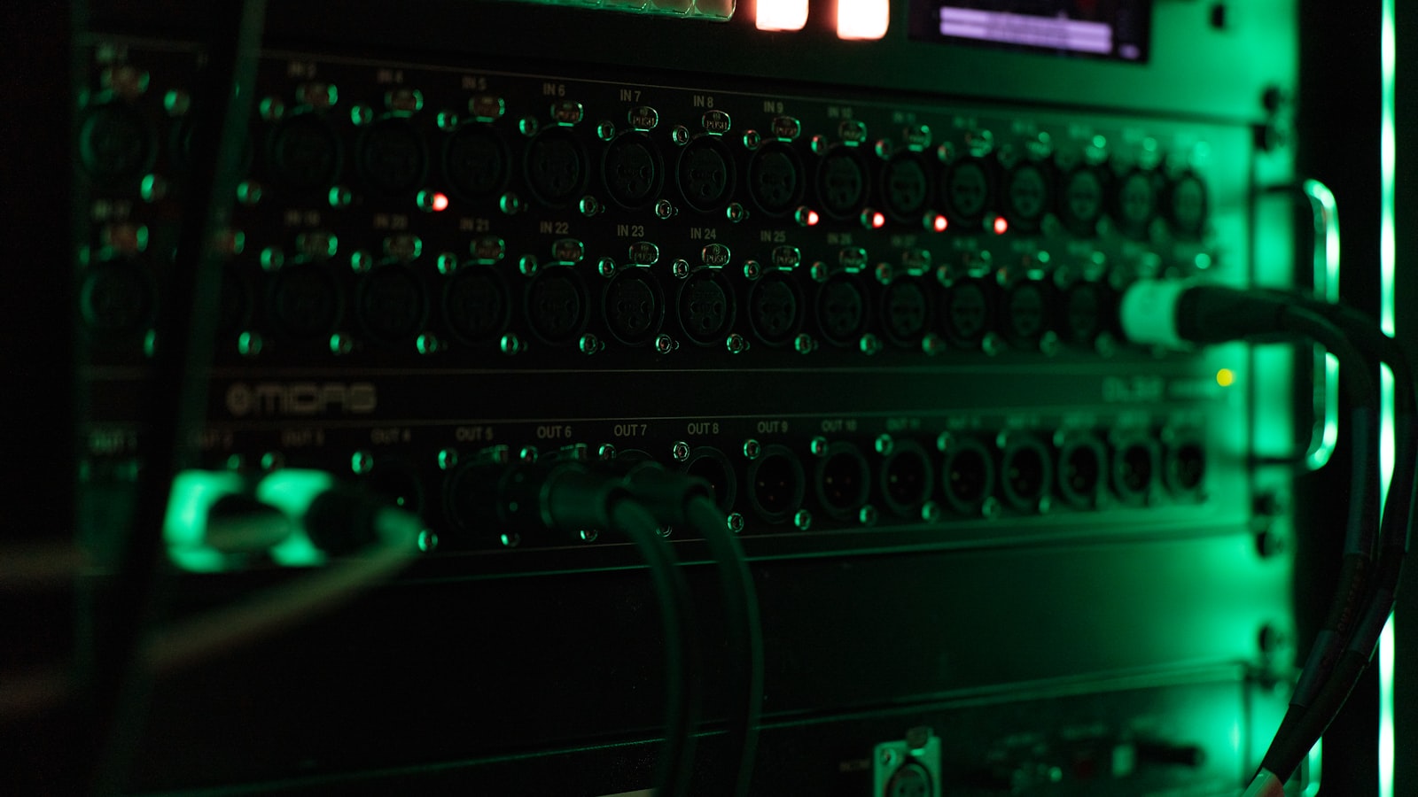 Close-up of server hardware with green indicator lights in an enterprise data center, representing the on-premises infrastructure where AI agents automate billing workflows while financial data stays inside the company's own security boundary