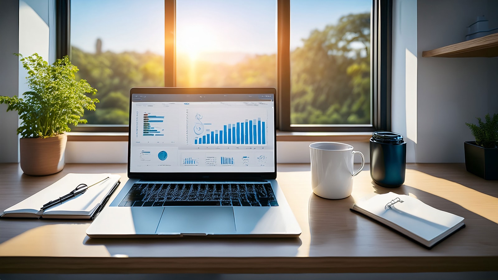 Charts and analysis open on a laptop in a quiet office, representing the contractual, evidence and exit review that regulated organizations perform before procuring an on-premises AI platform