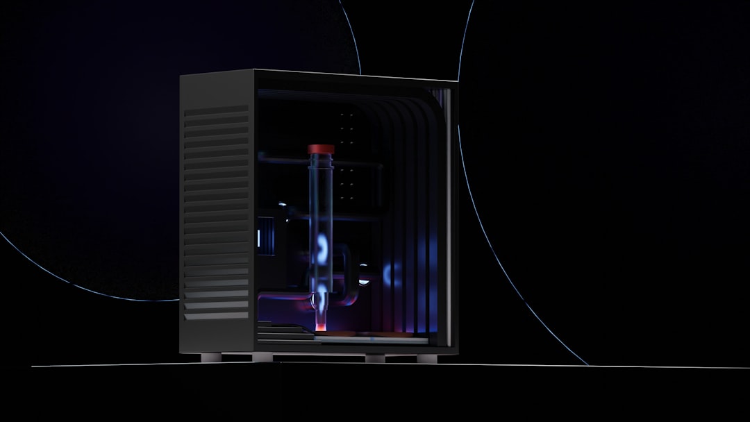 Industrial hardware lit by a single indicator light in a dark facility, representing the on-premises infrastructure that runs event-triggered AI agent workloads