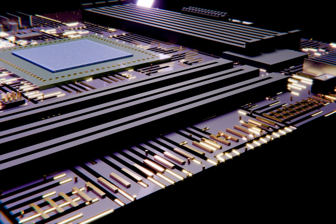 Electronic circuit board with processor and memory components representing secure telecommunications AI infrastructure deployed on private on-premises hardware